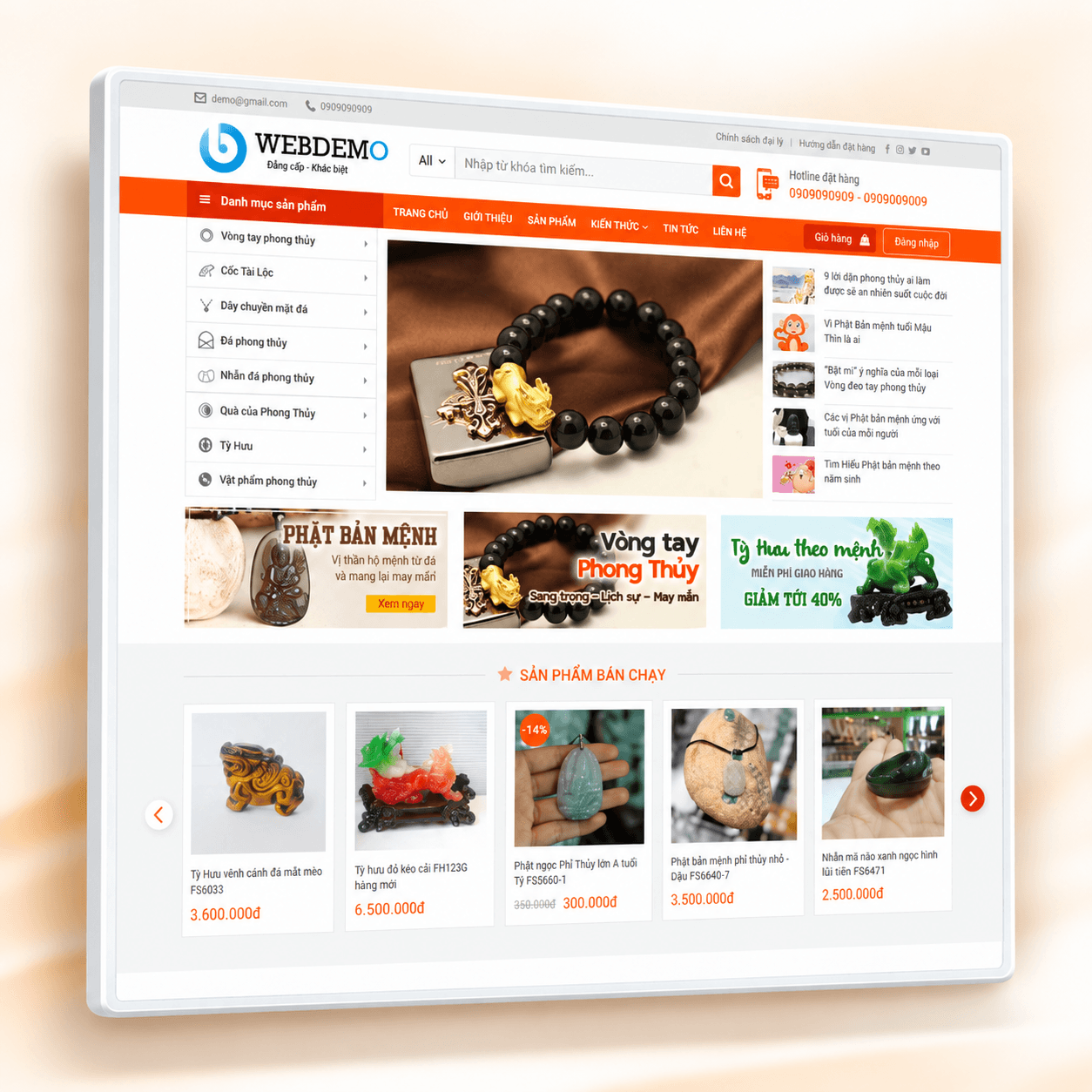Mẫu Website Shop Phong Thủy Chuẩn SEO