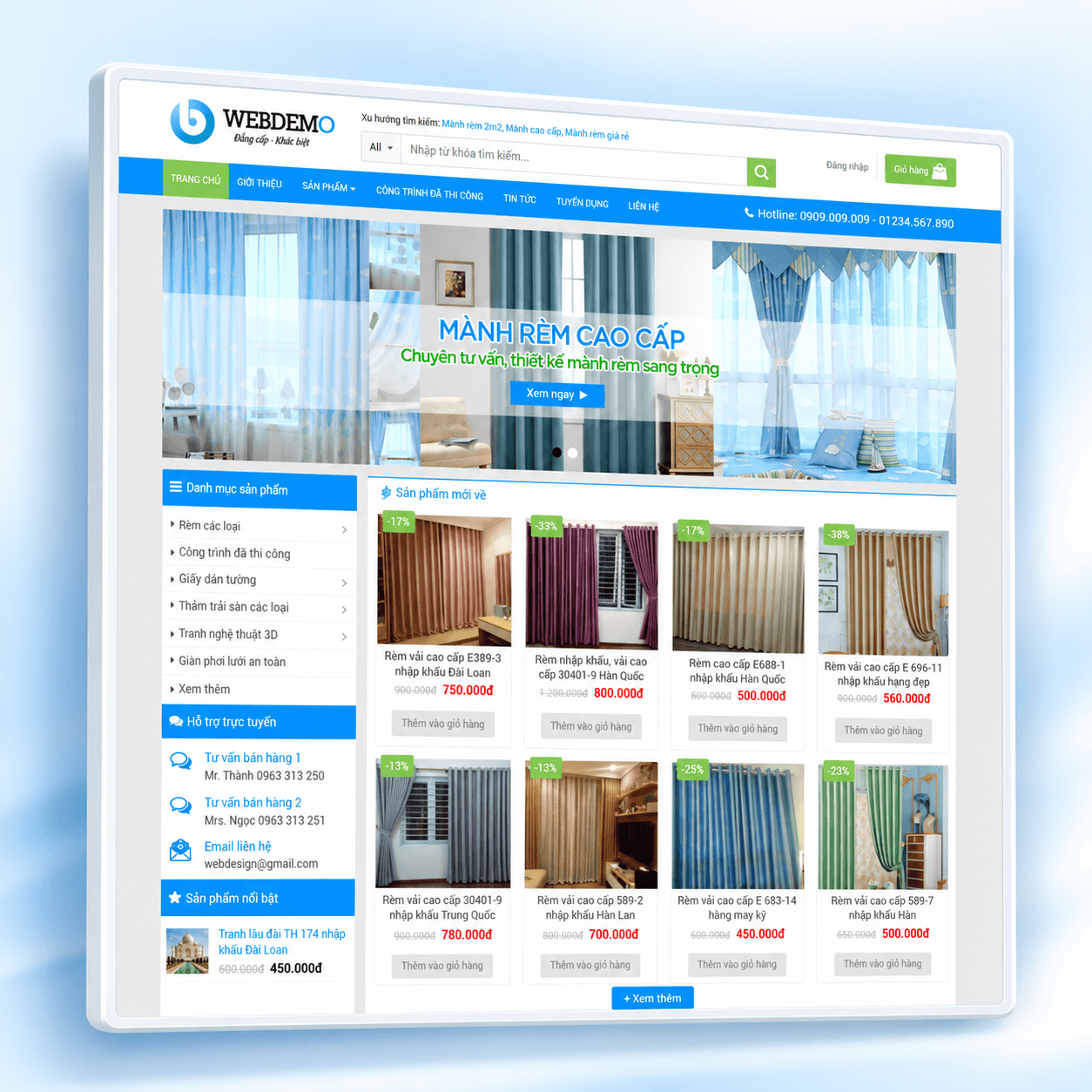 Mẫu Website Rèm Cửa Chuẩn SEO