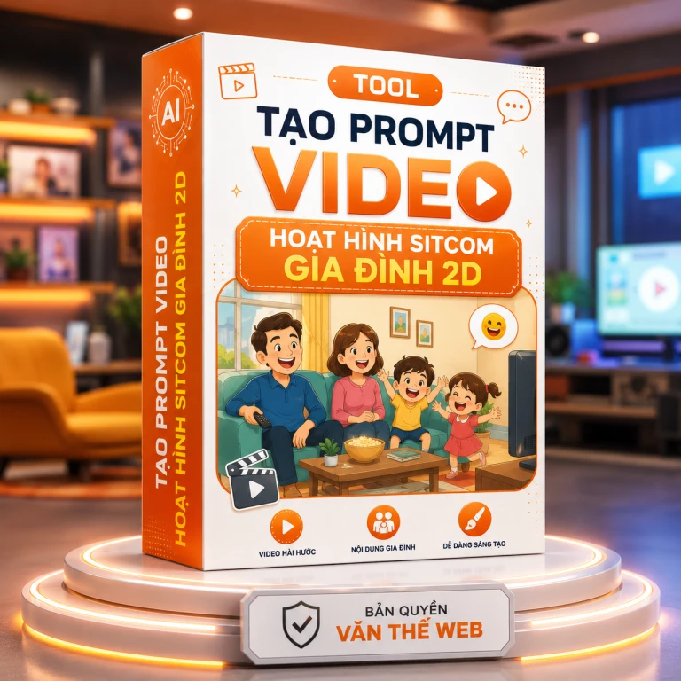 Tool Tạo Prompt Video Hoạt Hình Sitcom Gia Đình 2D