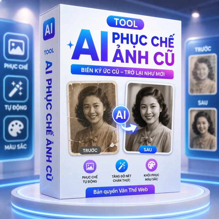 Tool AI Phục Chế Ảnh Cũ Văn Thế Web