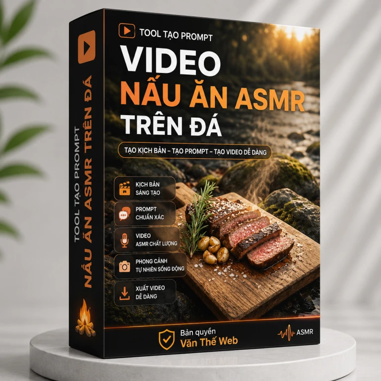 Tool Tạo Prompt Video Nấu Ăn ASMR Trên Đá