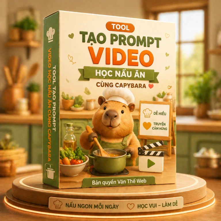 Tool Tạo Prompt Video Học Nấu Ăn Cùng Capybara